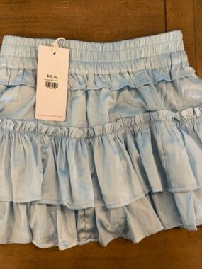 NWT Cake for Dinner Tiered Ruffle Mini Skirt - Light Blue